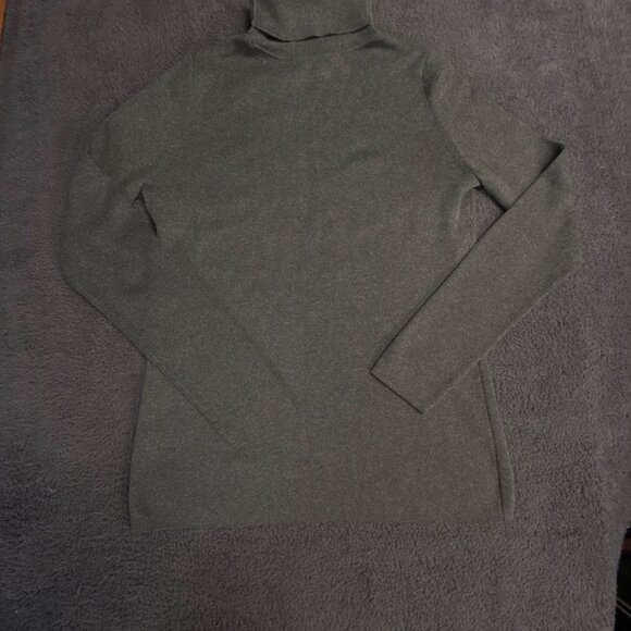 Peruvian Connection Womens Turtleneck Sweater Medium Gray Pima Cotton Lightweigh - Picture 6 of 8